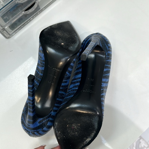 Saint Laurent zebra print pumps in blue and black size 39.5 worn once - Picture 4 of 4